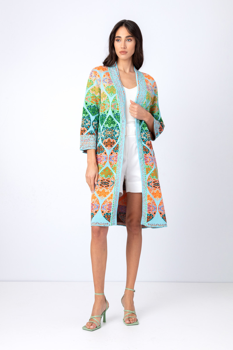 IVKO - Jacquard Coat Retro Pattern Sky