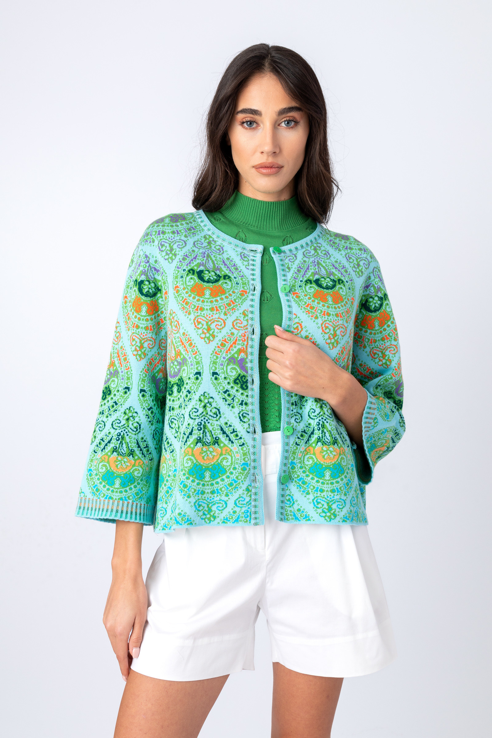 IVKO  Woman IVKO - Jacquard Cardigan Retro Pattern Sky