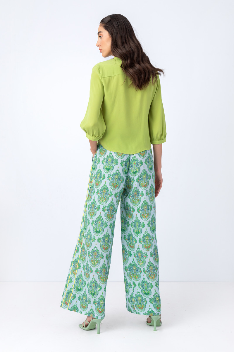 IVKO - Viscose Pants Retro Motif Sky