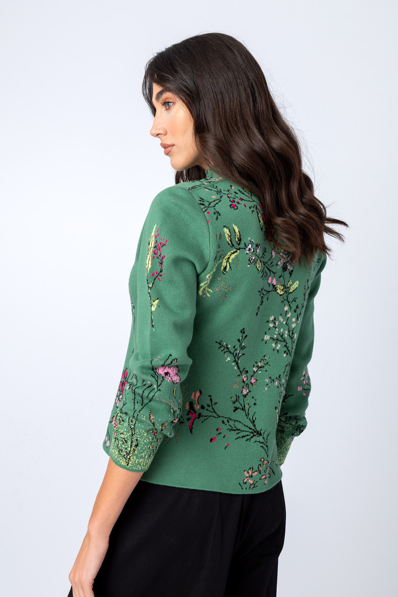 IVKO - Jacquard Jacket Herbarium Pattern Pastel Green