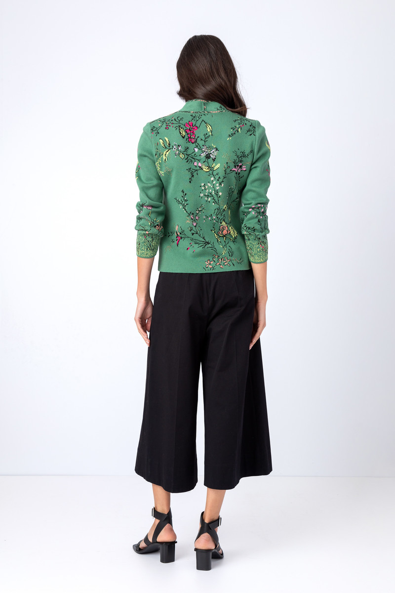 IVKO - Jacquard Jacket Herbarium Pattern Pastel Green