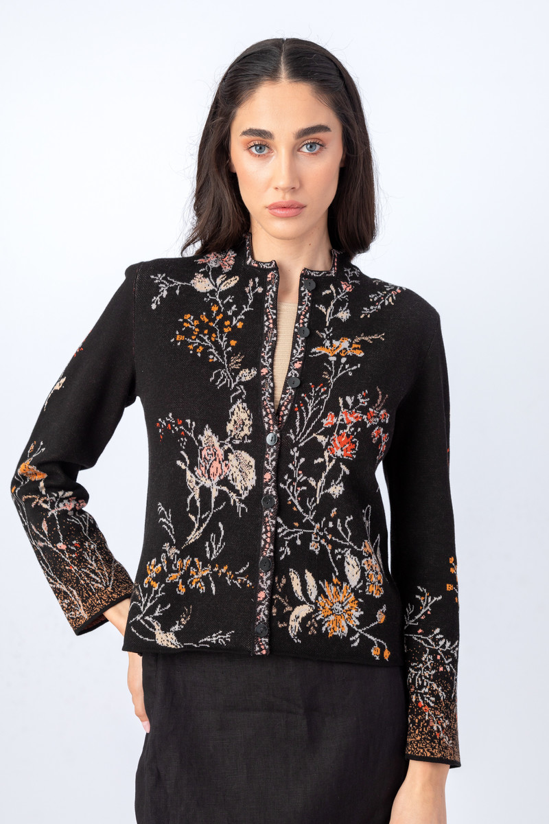IVKO - Jacquard Jacket Herbarium Pattern Black