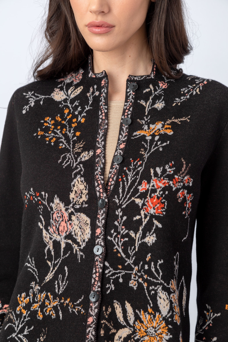 IVKO - Jacquard Jacket Herbarium Pattern Black