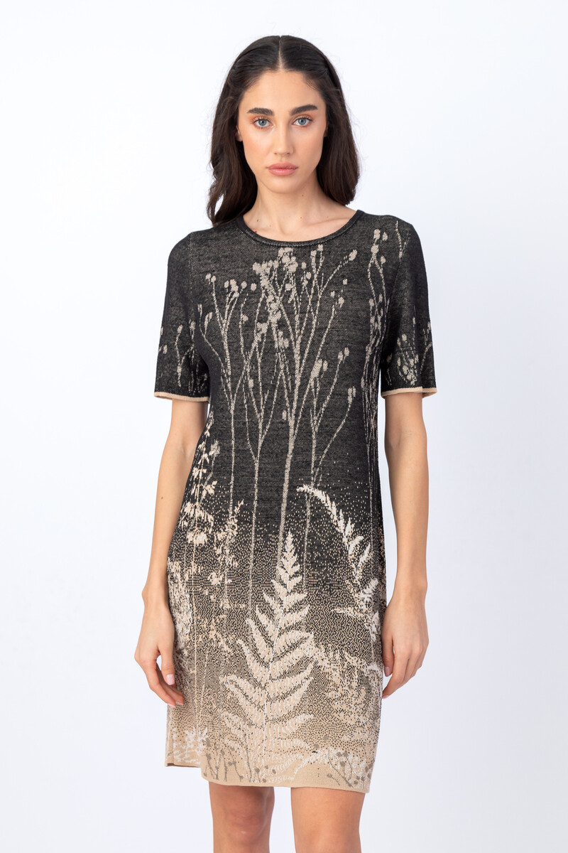 IVKO - Brocade Dress Shadow Pattern Black