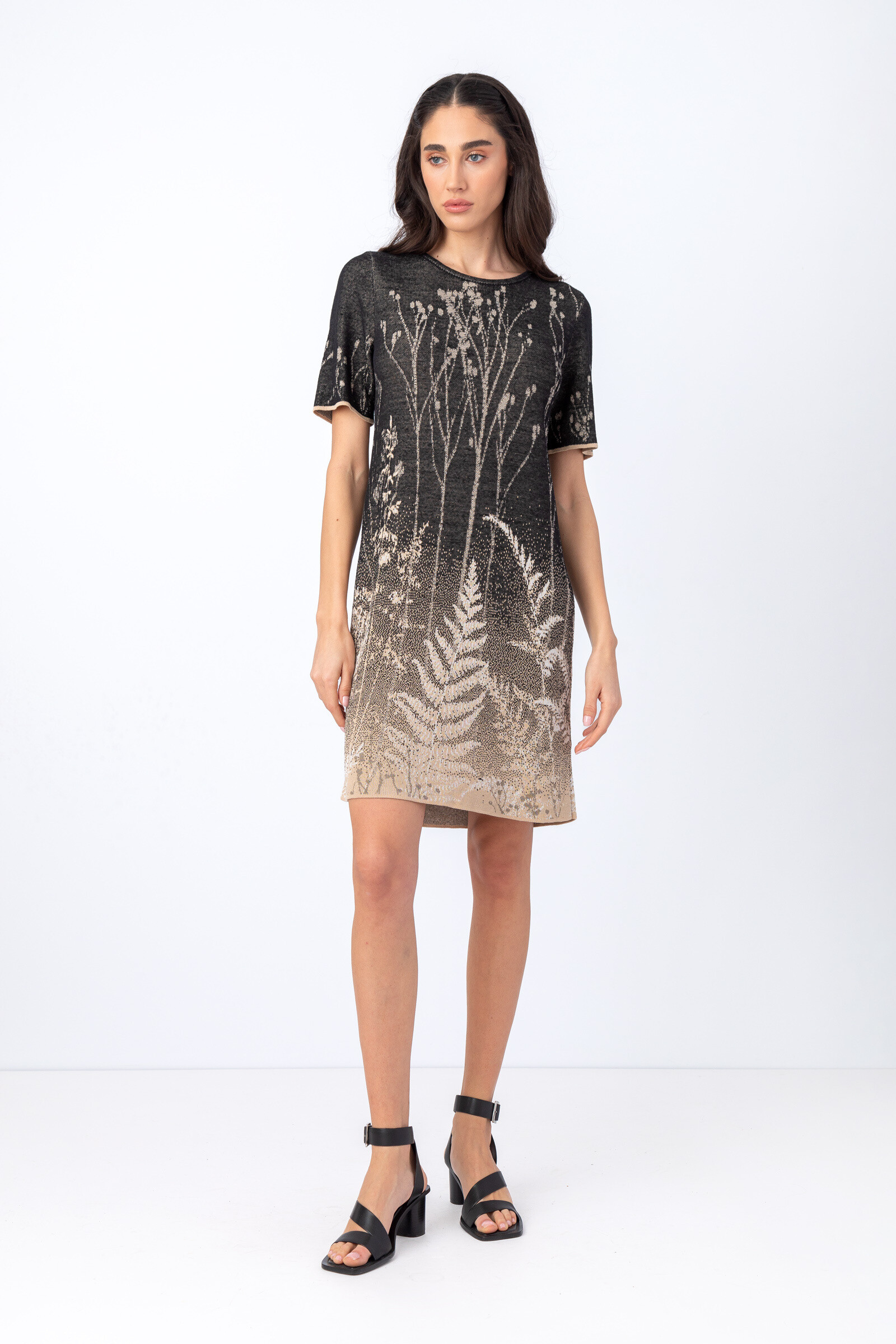IVKO  Woman IVKO - Brocade Dress Shadow Pattern Black