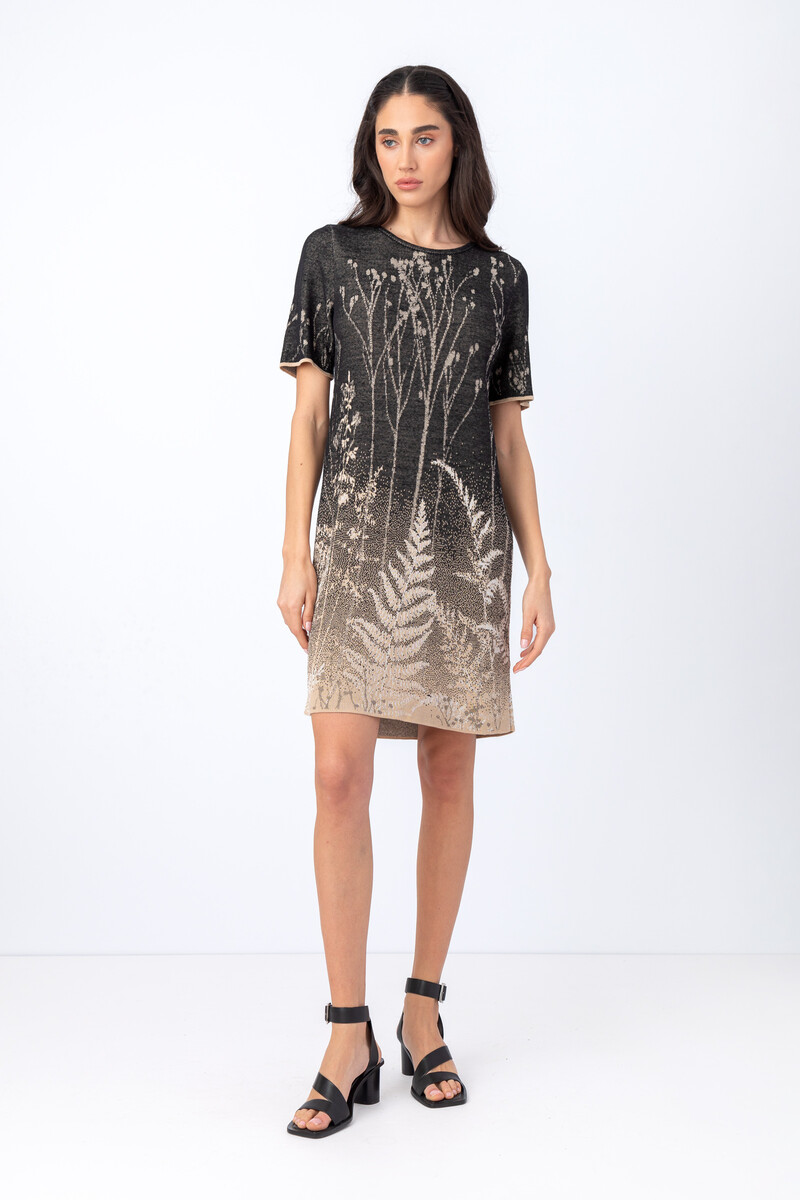 IVKO - Brocade Dress Shadow Pattern Black