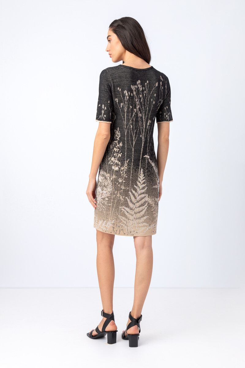 IVKO - Brocade Dress Shadow Pattern Black