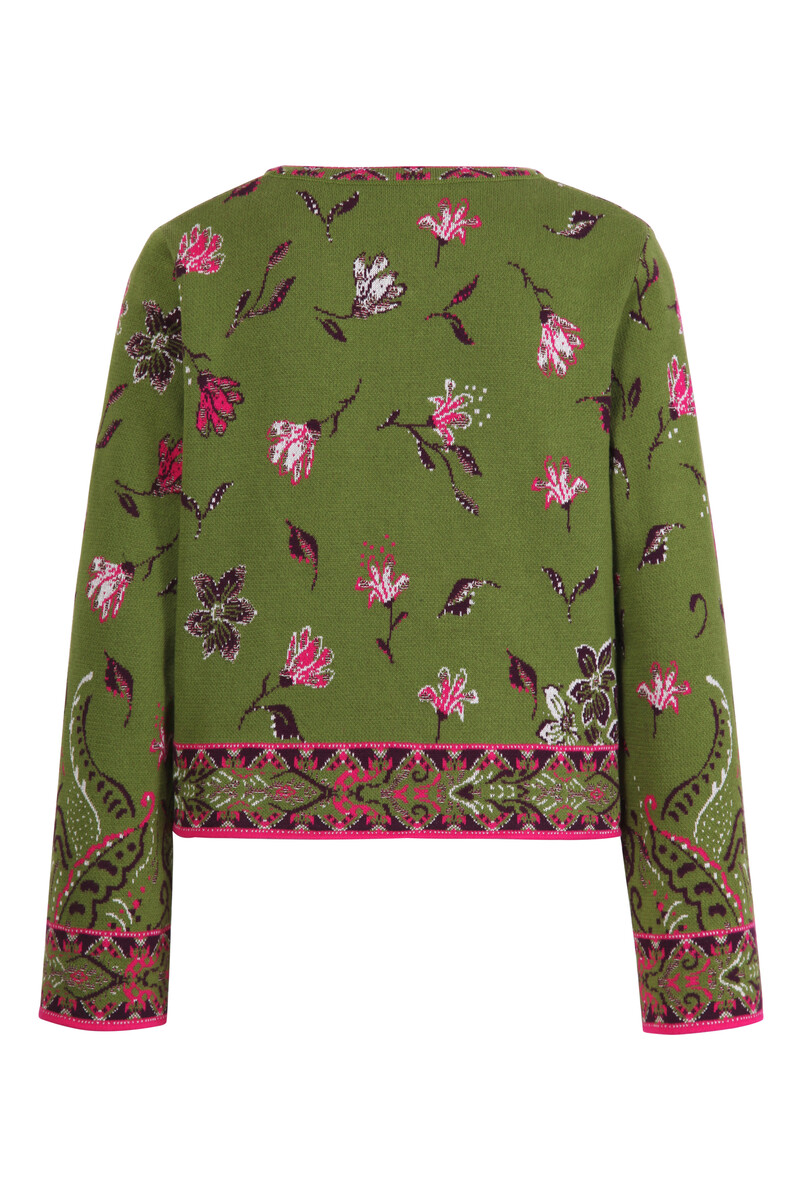 IVKO - Cardigan Ornament Flower Green