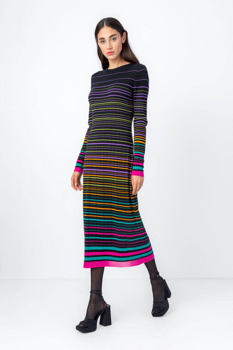 IVKO - Striped Dress Black