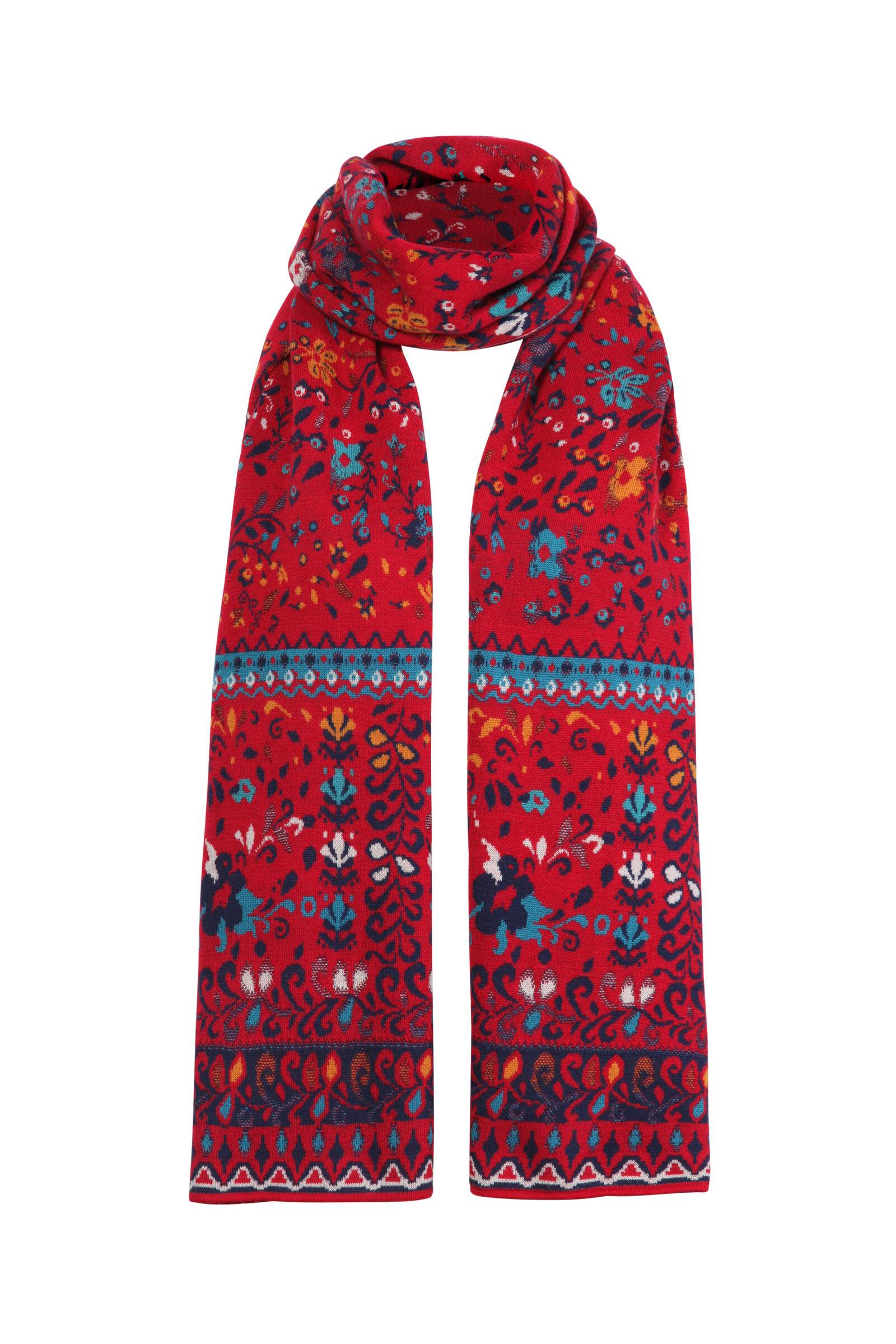 IVKO  Woman IVKO - Knitted Scarf Floral Pattern Red