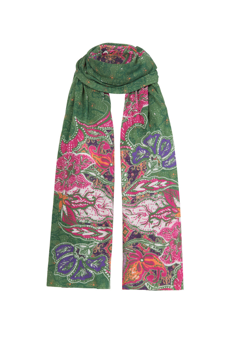 IVKO - Printed Shawl Sunset Sunrise Motive Green