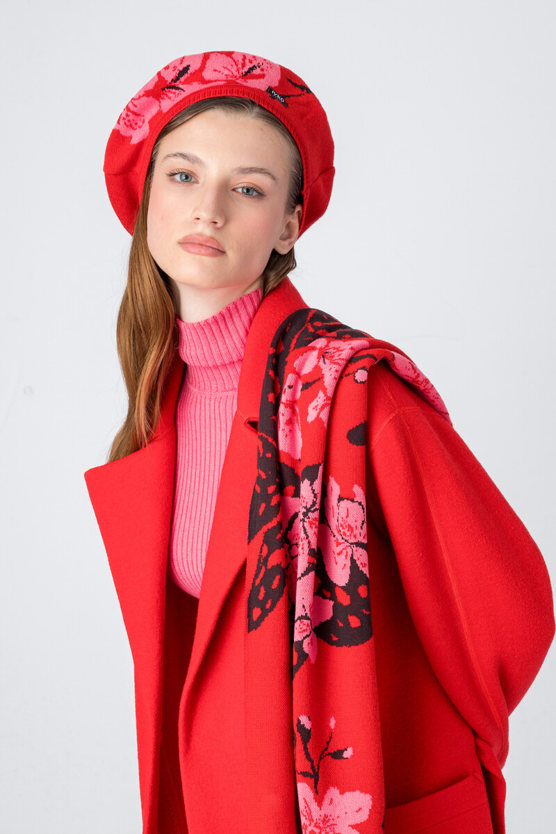 IVKO - Scarf Orchid Motive Red