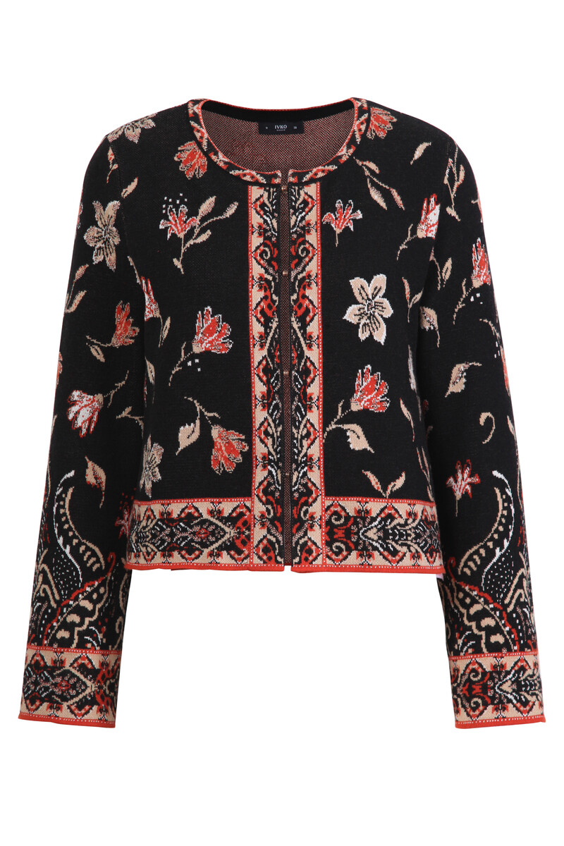 IVKO - Cardigan Ornament Flower Black