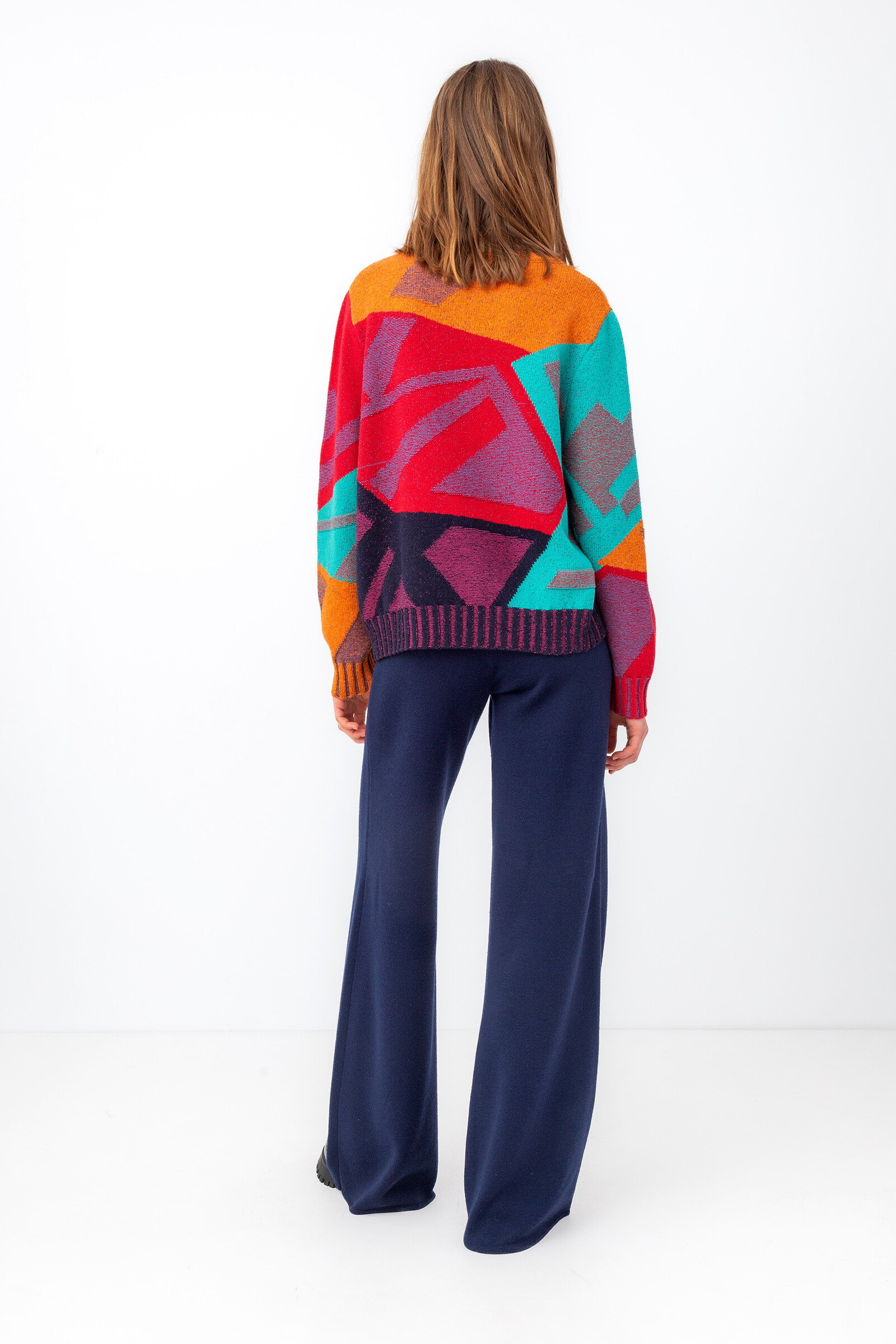 IVKO  Woman IVKO - Intarsia Pullover Abstract Pattern Cherry