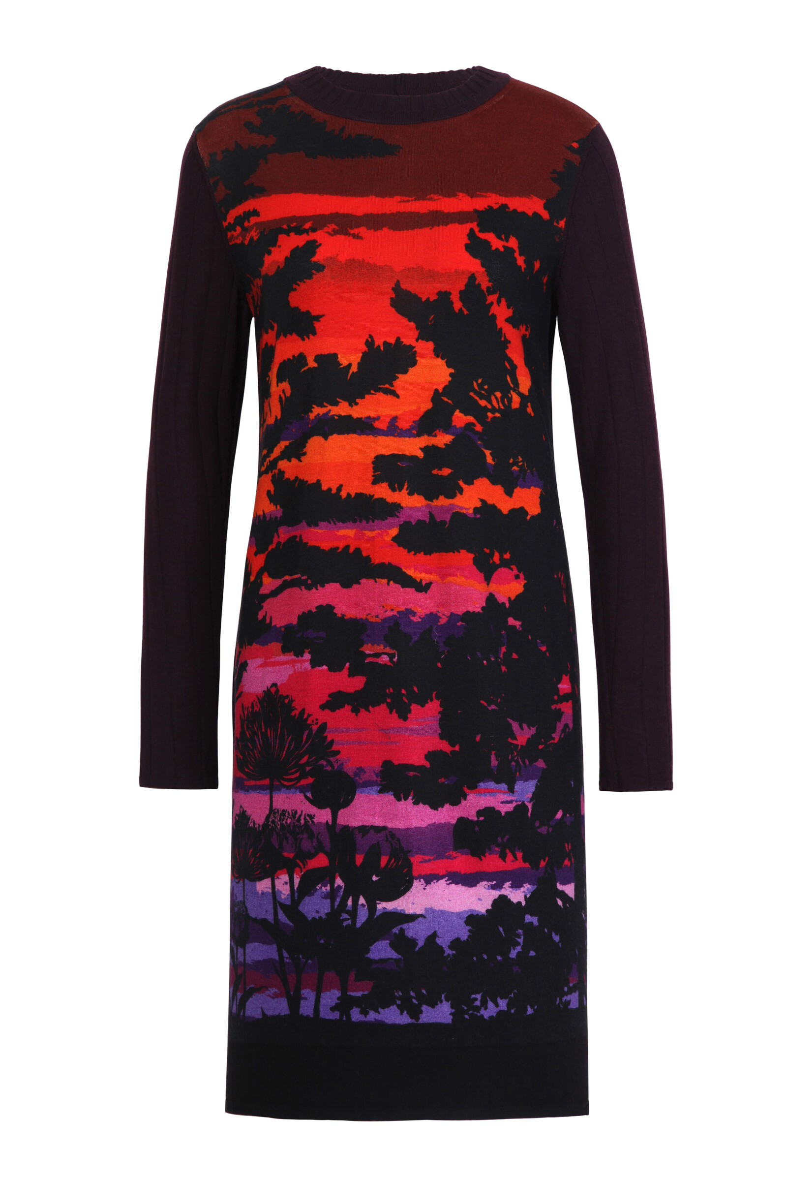 IVKO  Woman IVKO - Printed Dress Sunset Sunrise Motive Blackberry