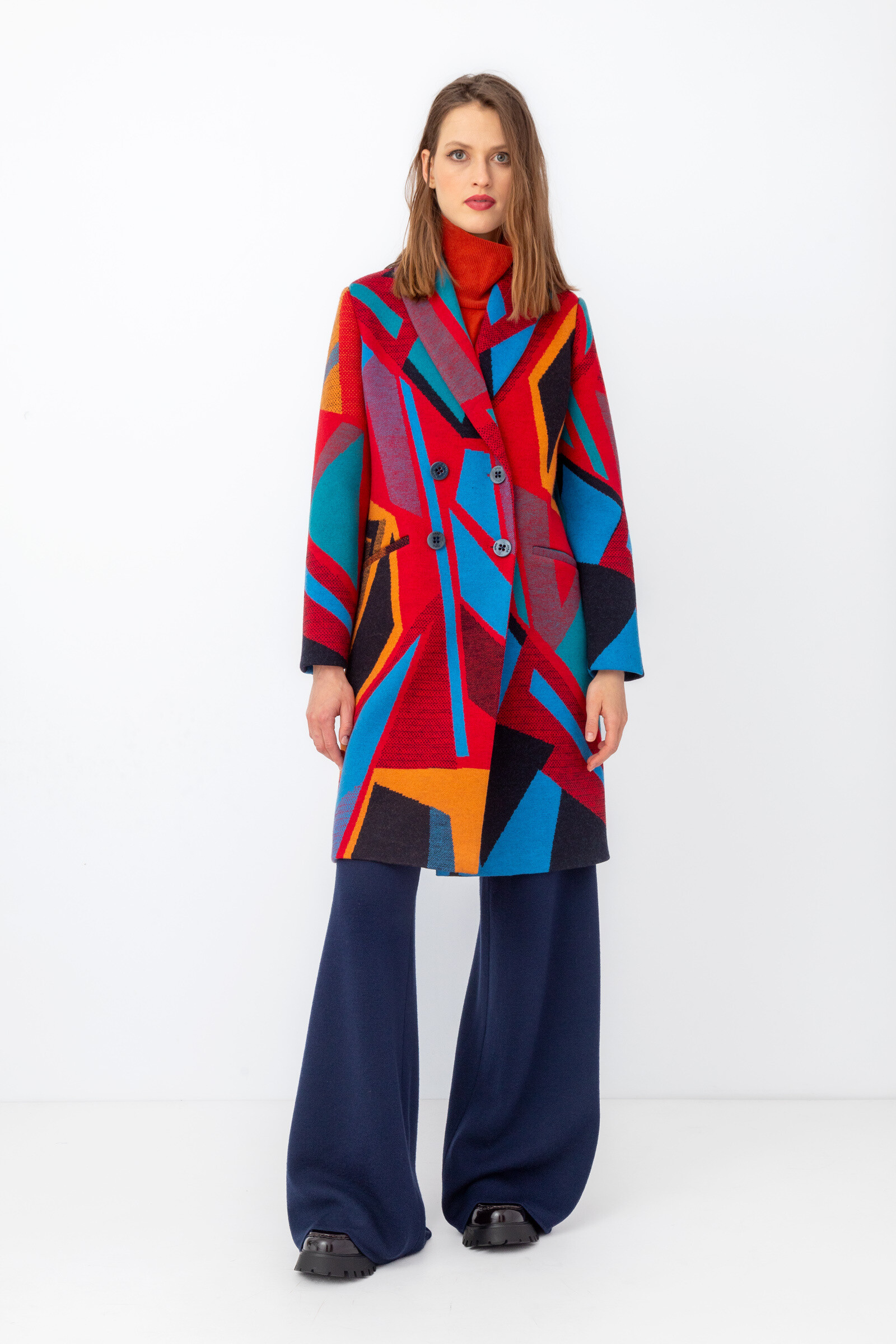 IVKO  Woman IVKO - Coat Abstract Pattern Cherry