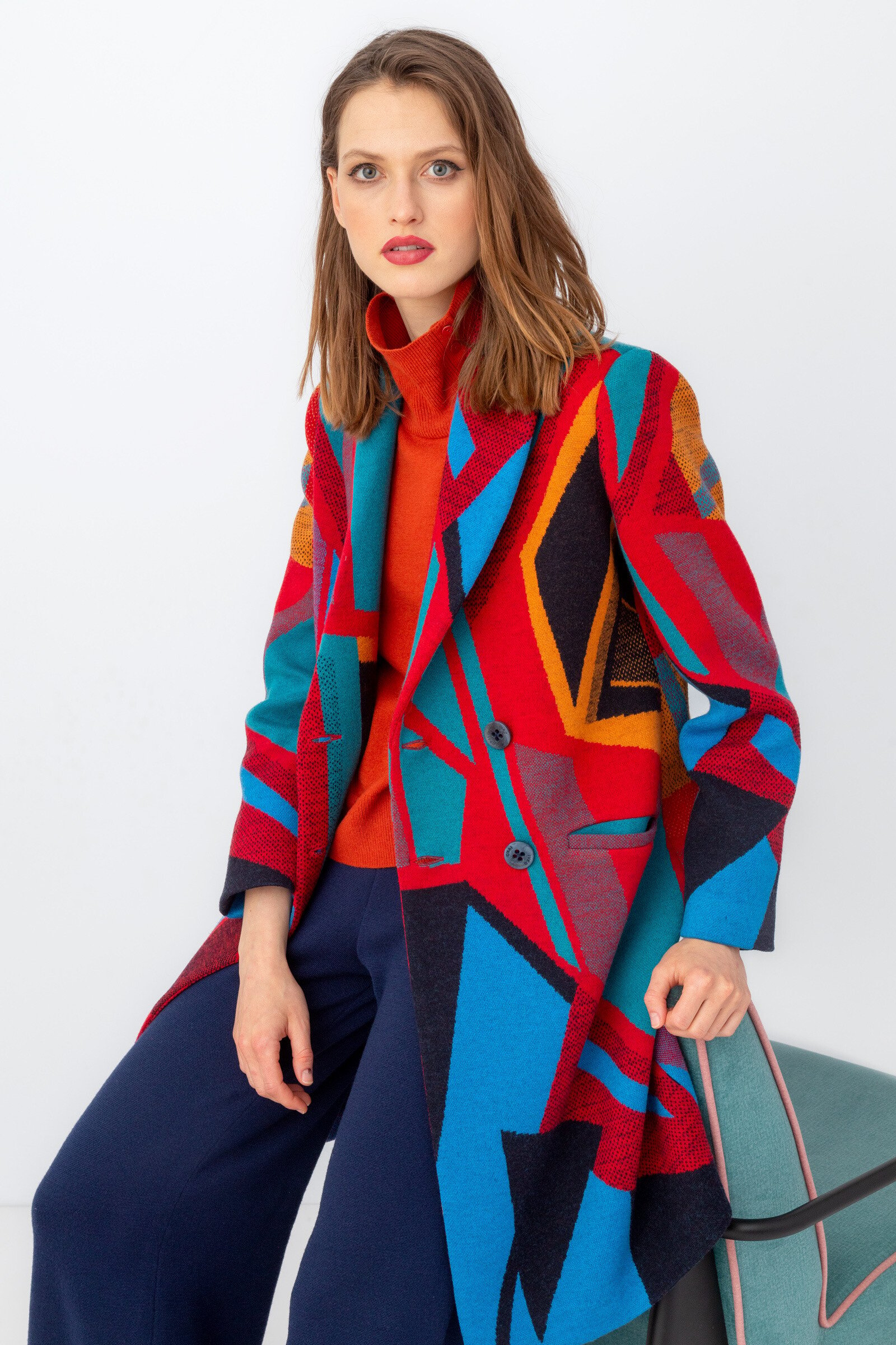 IVKO  Woman IVKO - Coat Abstract Pattern Cherry