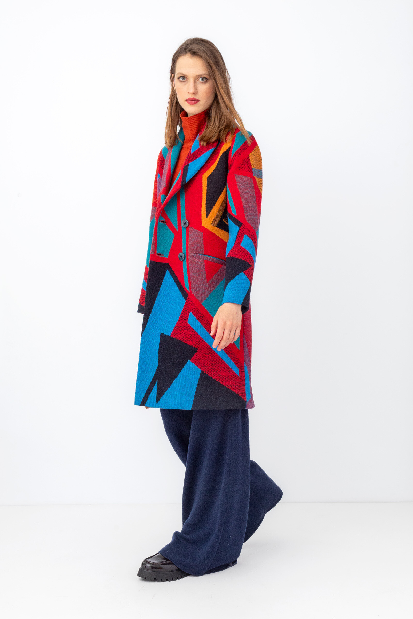 IVKO  Woman IVKO - Coat Abstract Pattern Cherry