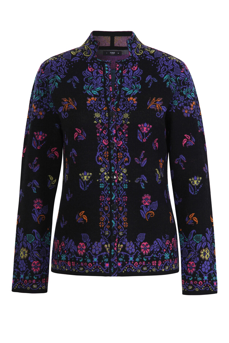 IVKO - Jacquard Jacket Floral Pattern Black
