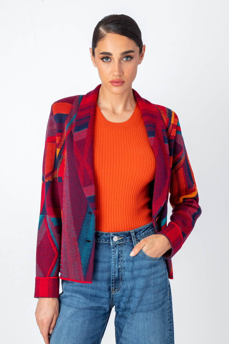 IVKO - Blazer Abstract Pattern Cherry