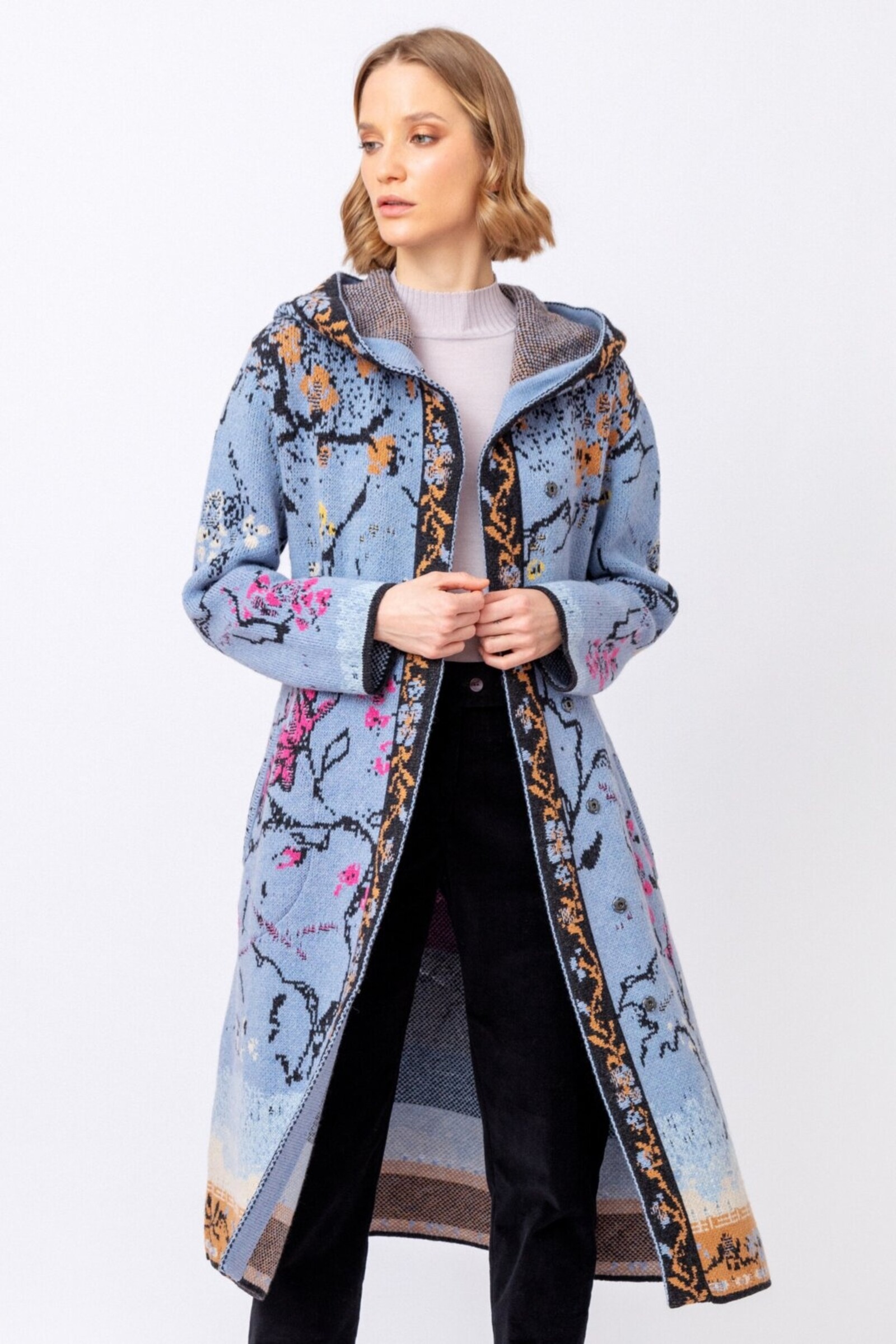 IVKO  Woman IVKO - Long Coat Cherry Blossom Pattern Sky