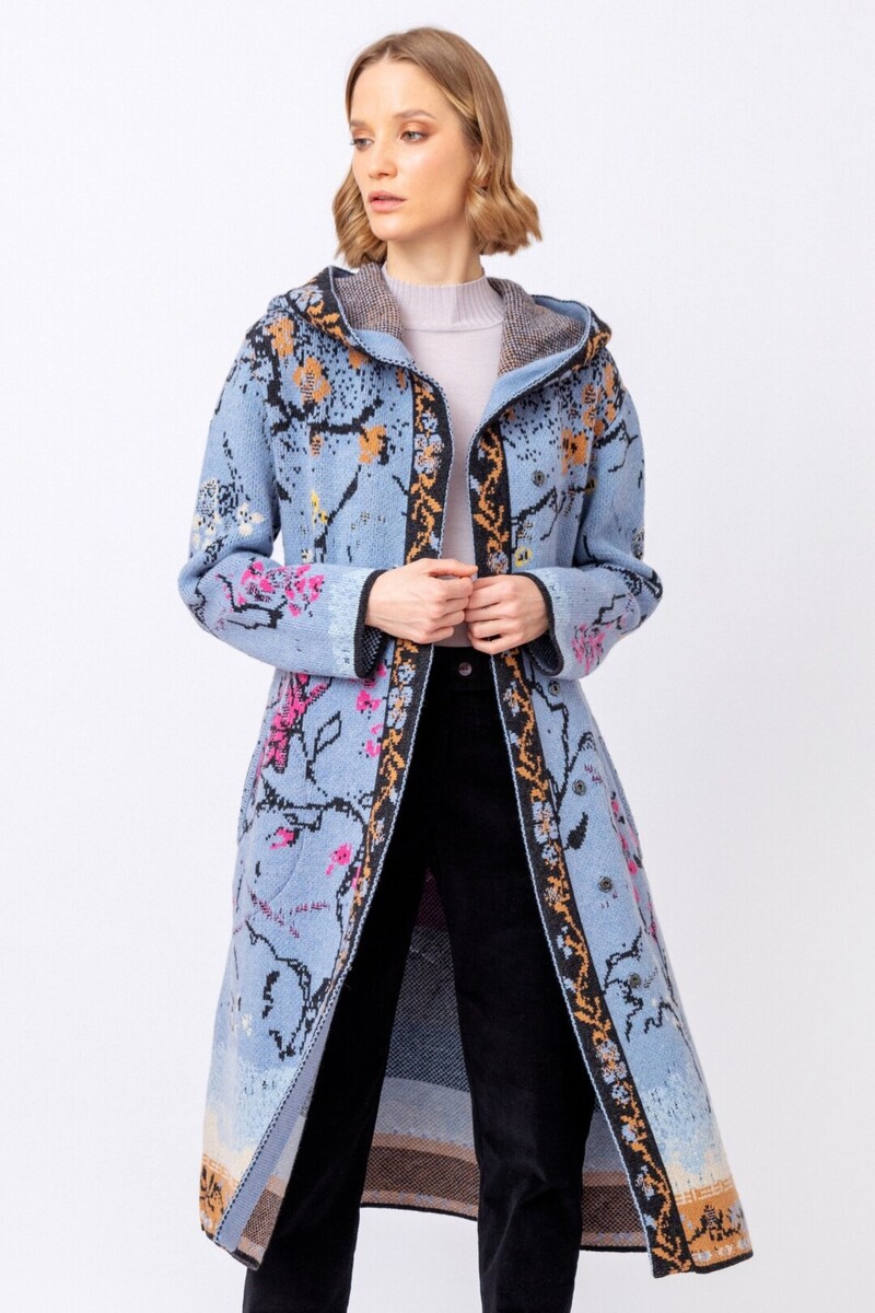 IVKO - Long Coat Cherry Blossom Pattern Sky