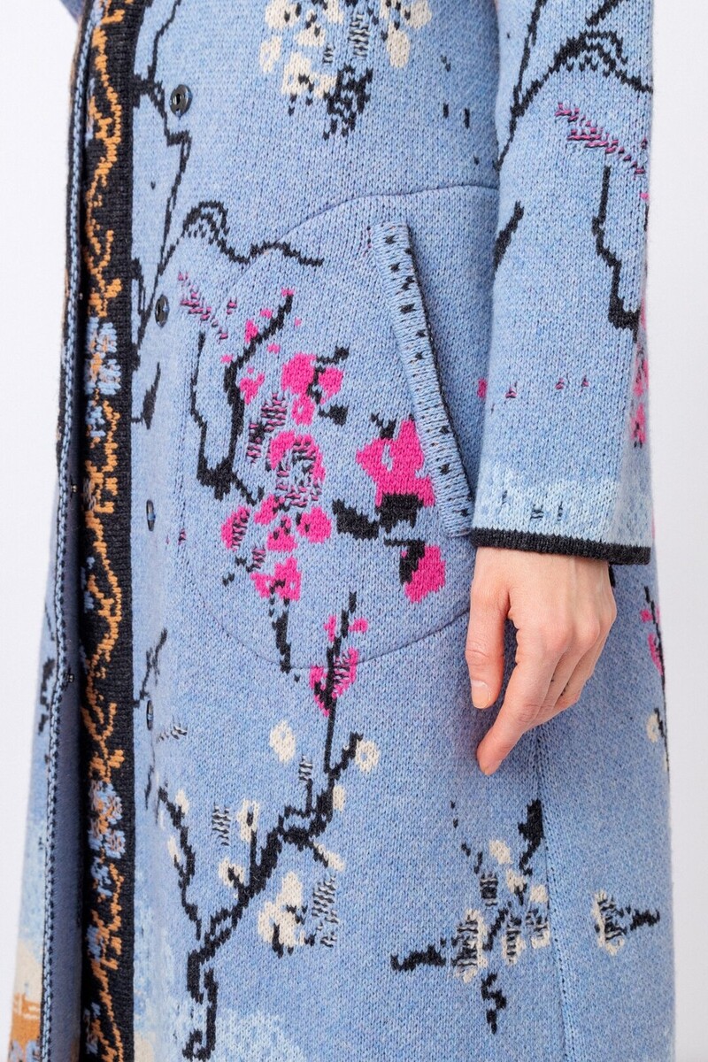 IVKO - Long Coat Cherry Blossom Pattern Sky