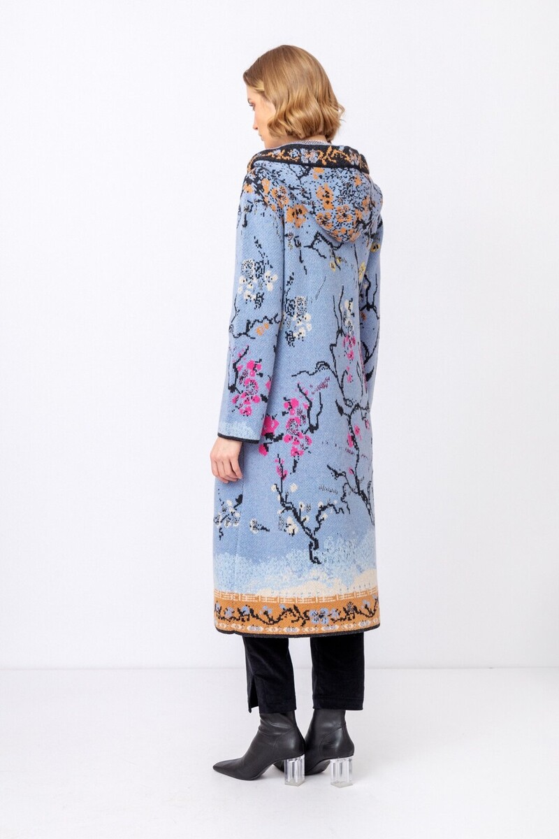 IVKO - Long Coat Cherry Blossom Pattern Sky