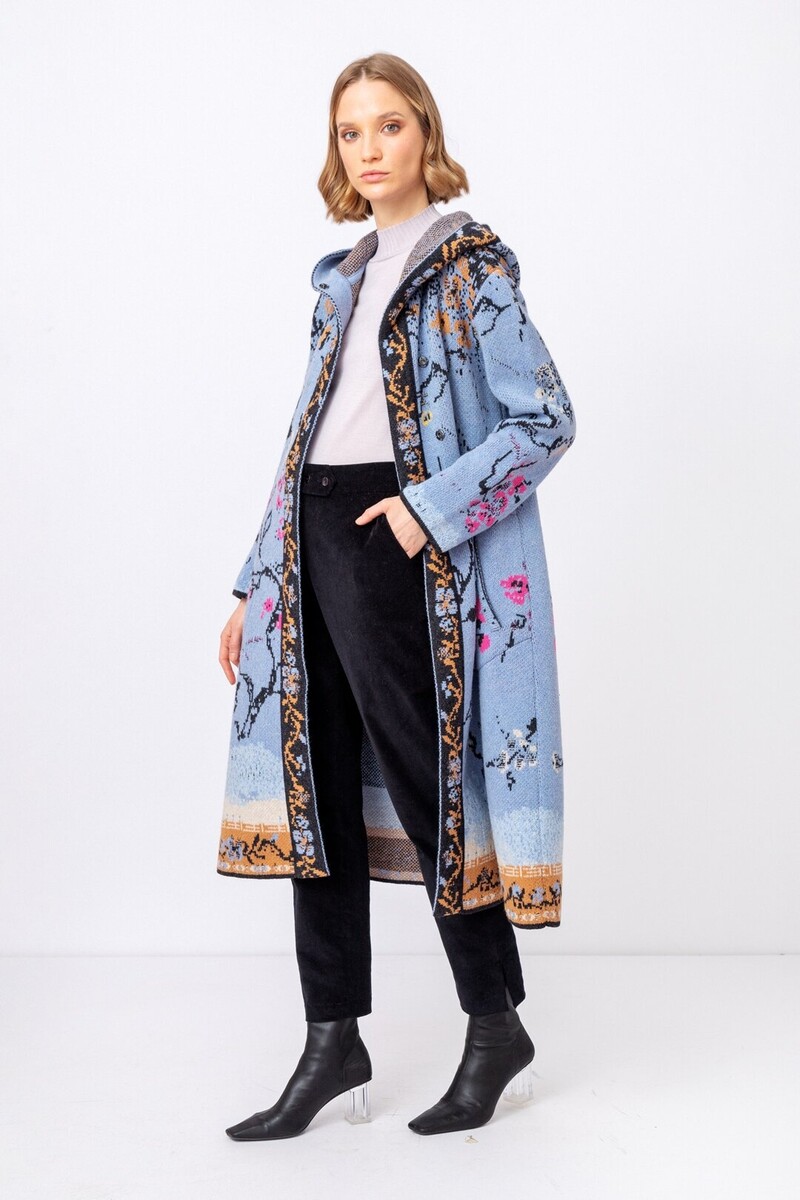 IVKO - Long Coat Cherry Blossom Pattern Sky