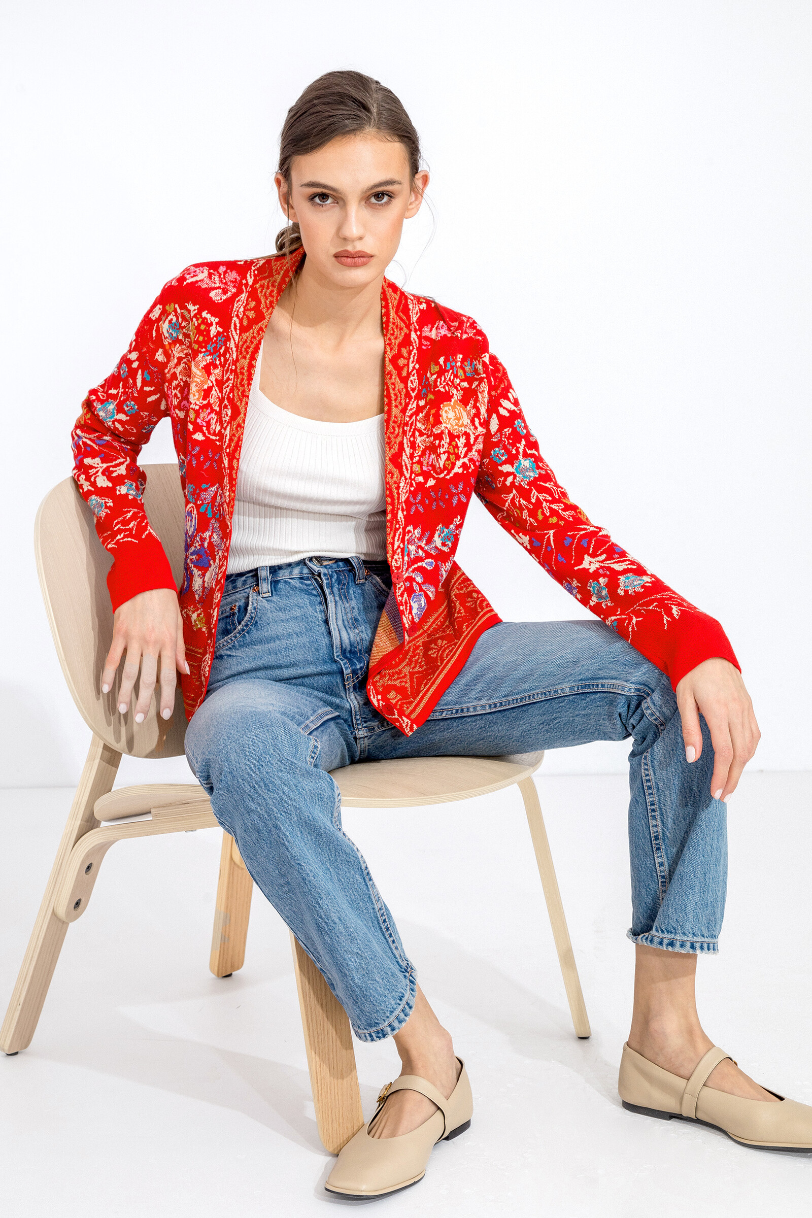 IVKO  Woman IVKO - Jacquard Jacket Andalusia Pattern Red