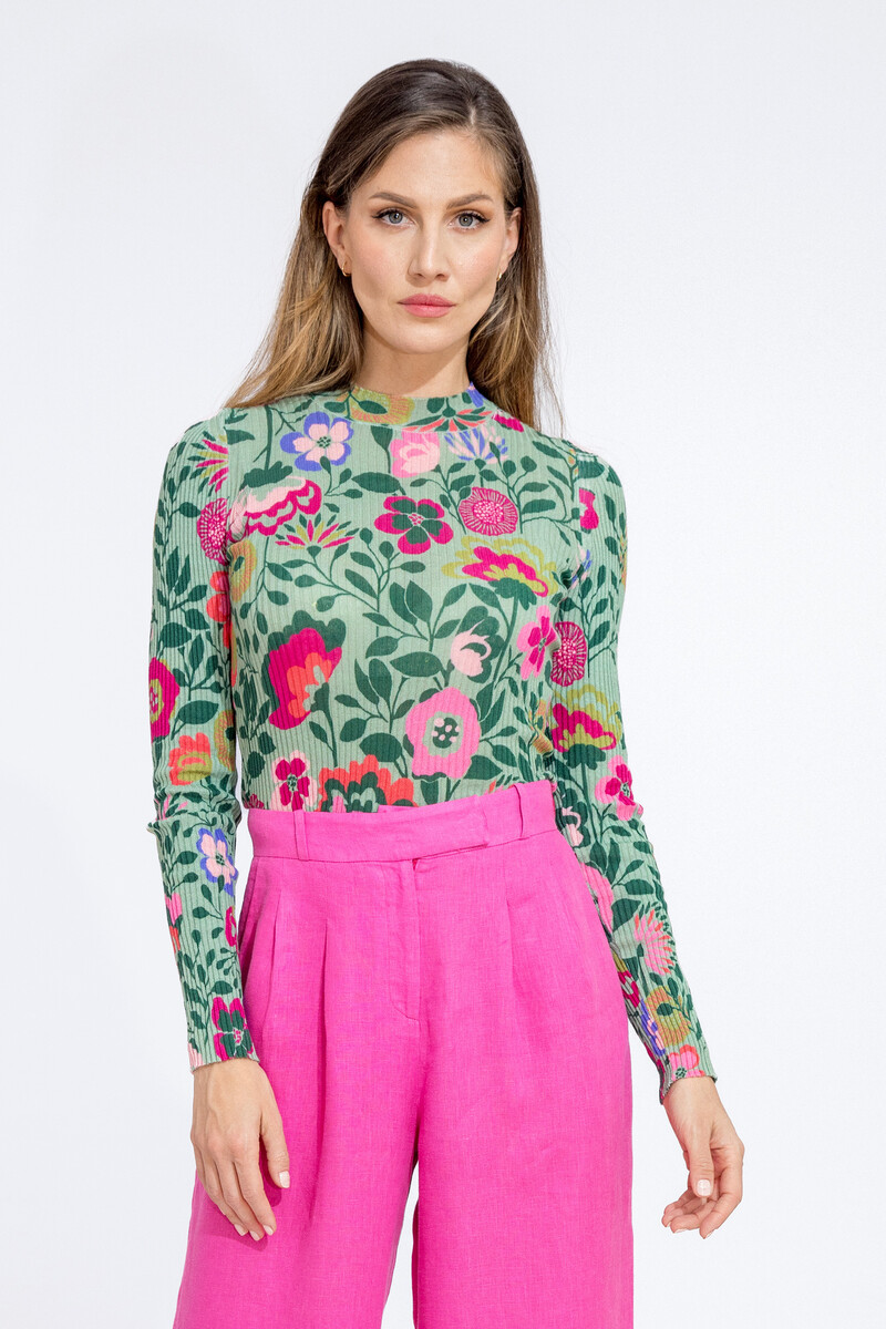 IVKO - Printed Pullover Floral Pattern Pastel Green