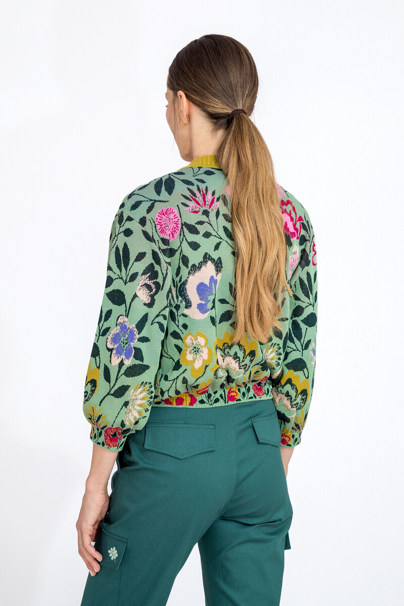 IVKO - Bomber Jacket Floral Pattern Pastel Green