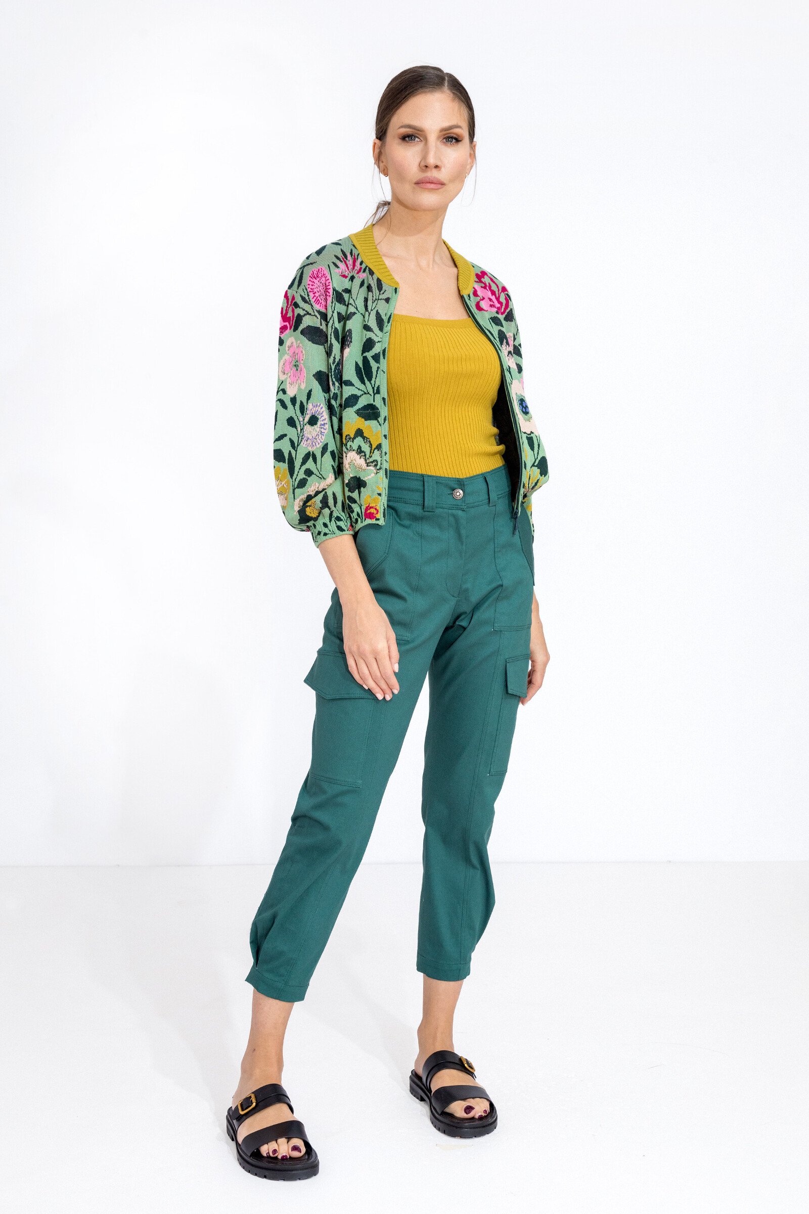 IVKO  Woman IVKO - Bomber Jacket Floral Pattern Pastel Green