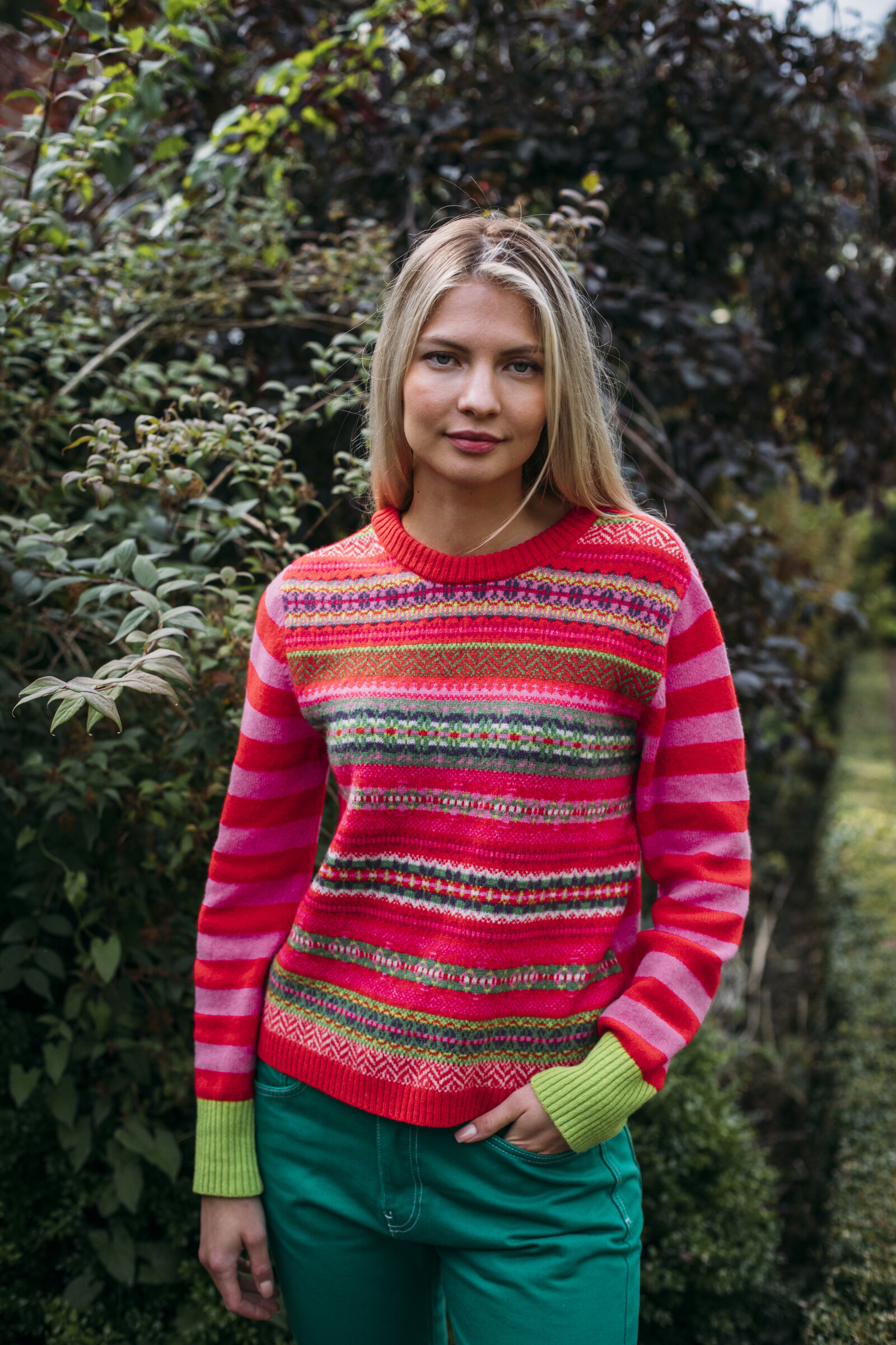 Eribé Eribé - Stobo Fairisle Sweater Rosa