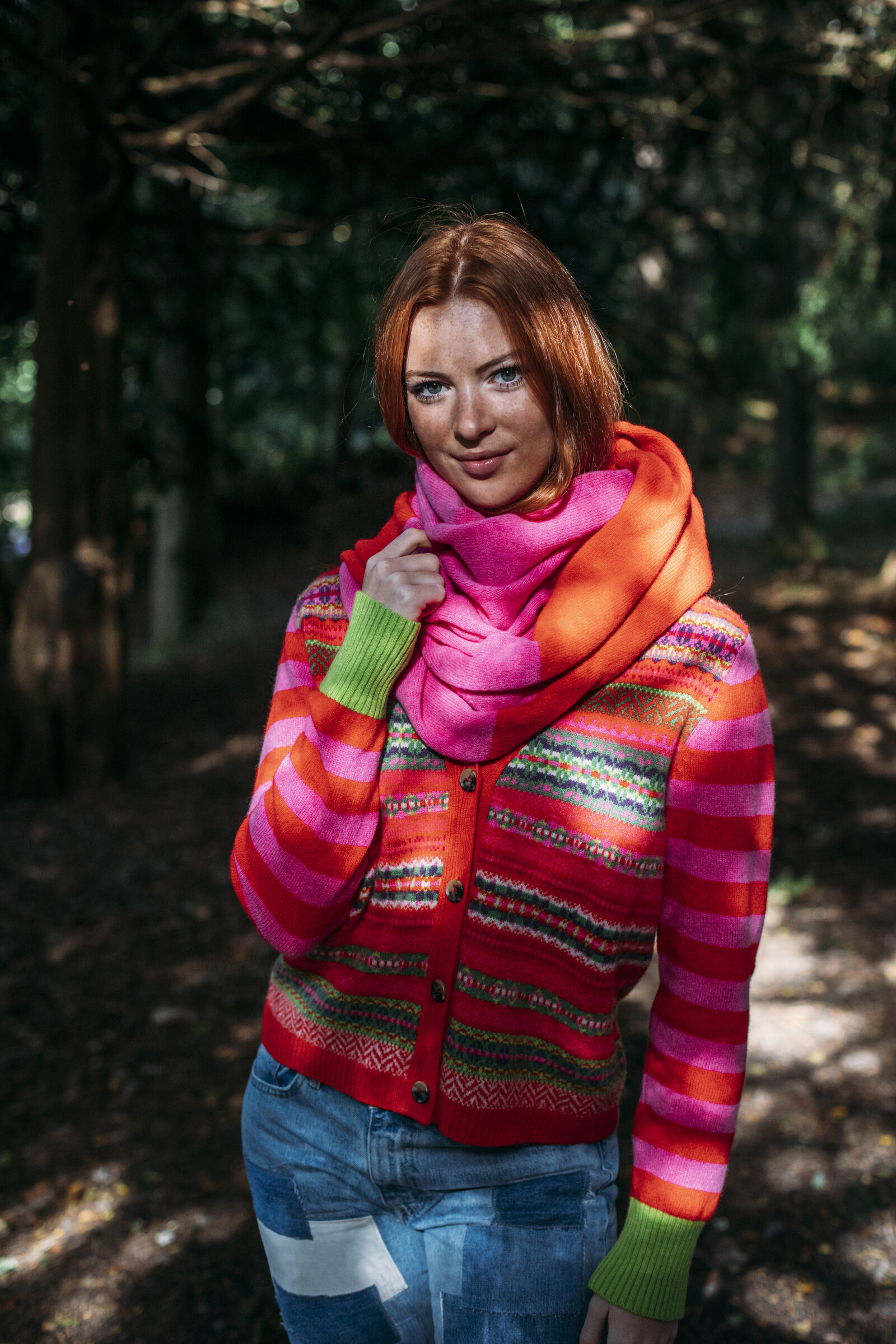 Eribé Eribé - Stobo Fairisle V-Neck Cardigan Rosa