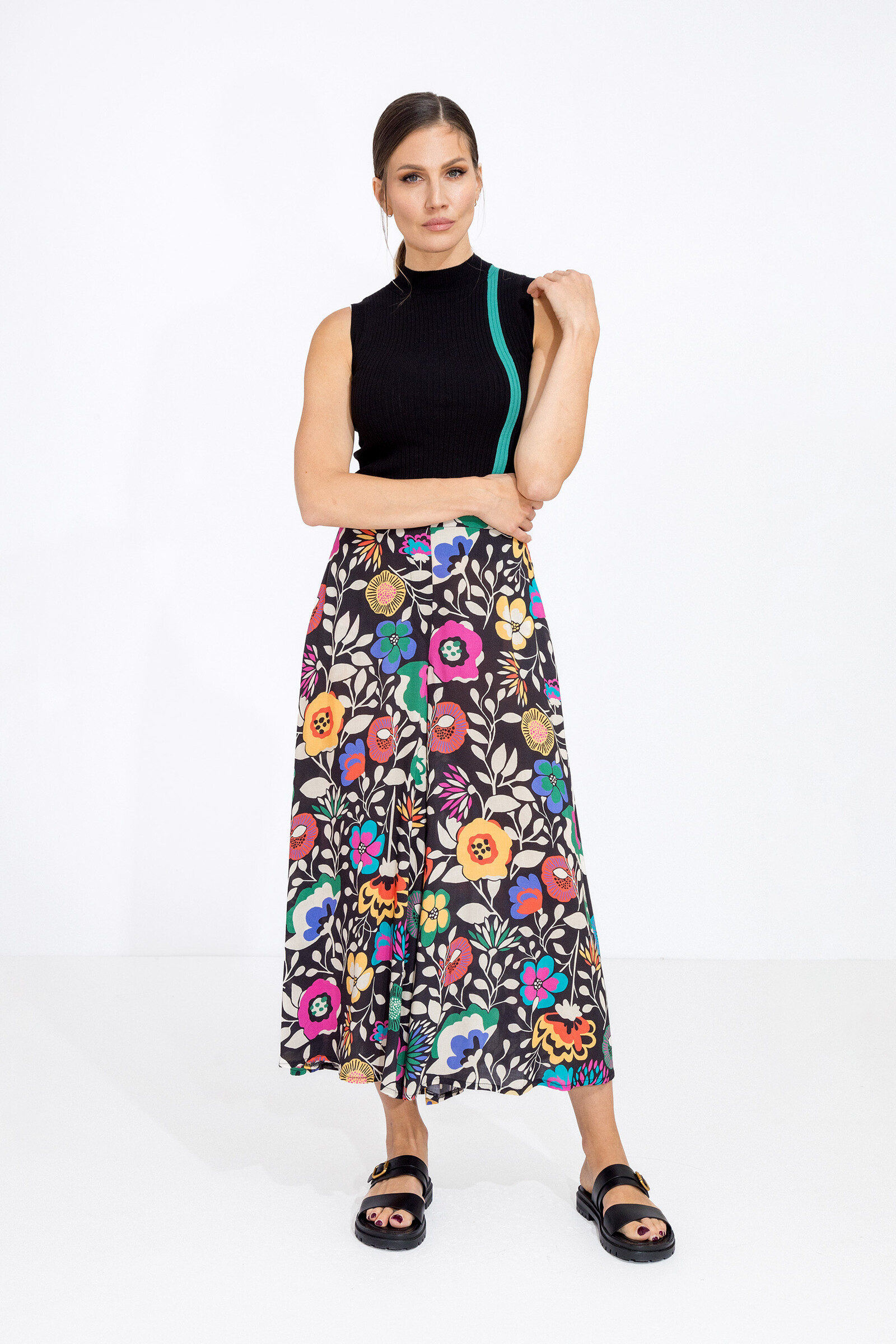 IVKO  Woman IVKO - Palazzo Pants Floral Print Black