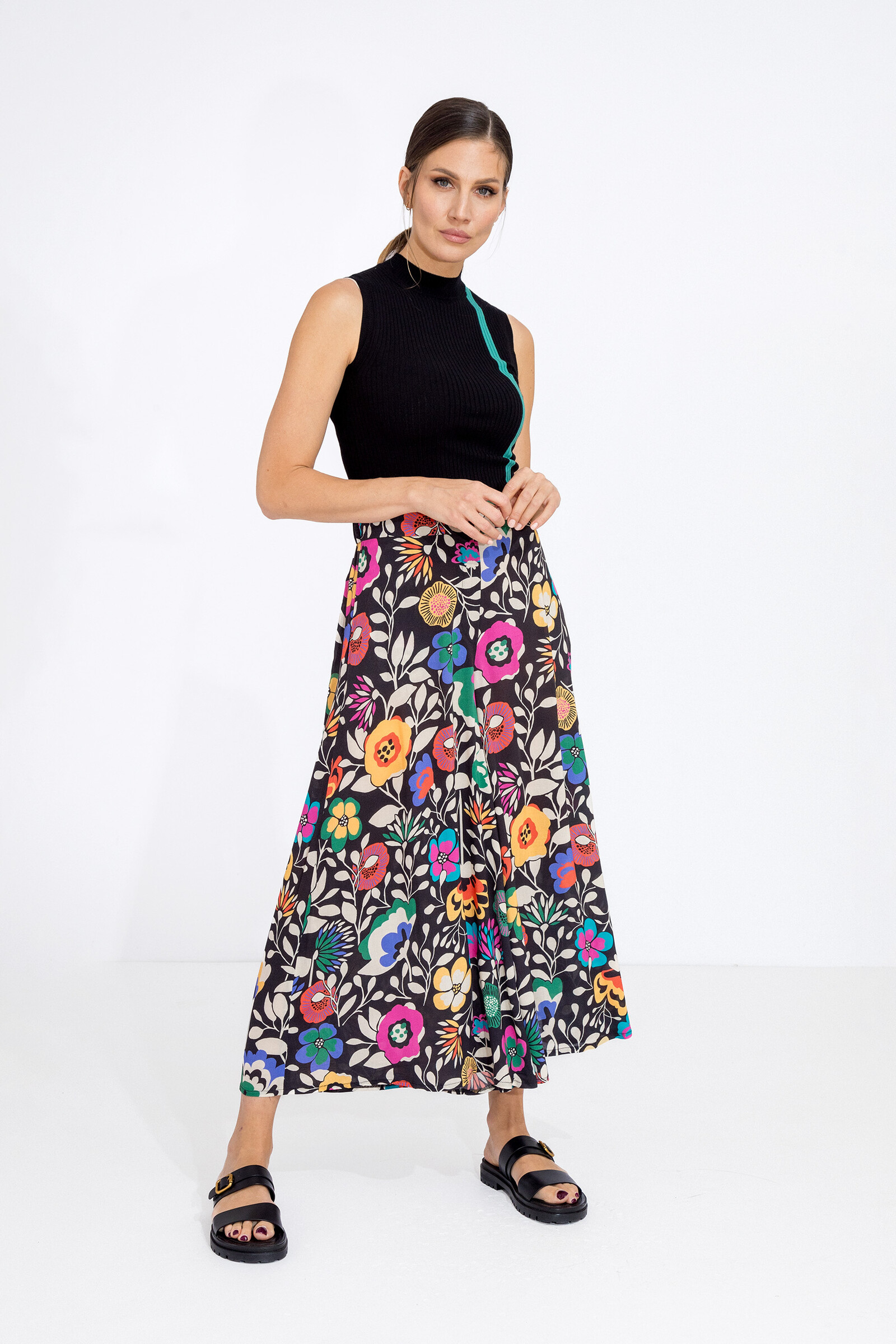 IVKO  Woman IVKO - Palazzo Pants Floral Print Black