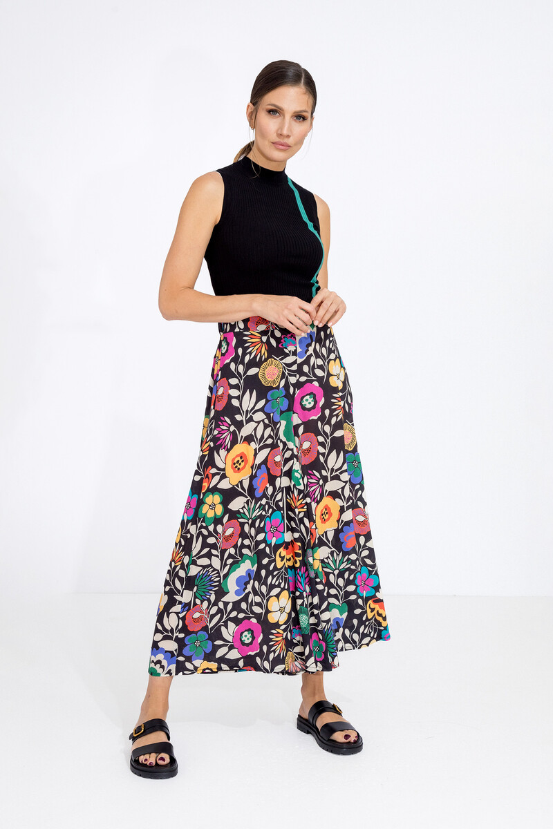 IVKO - Palazzo Pants Floral Print Black