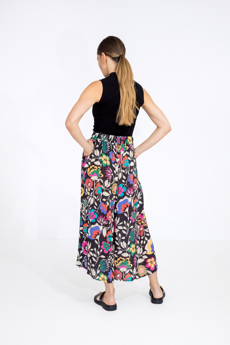 IVKO - Palazzo Pants Floral Print Black