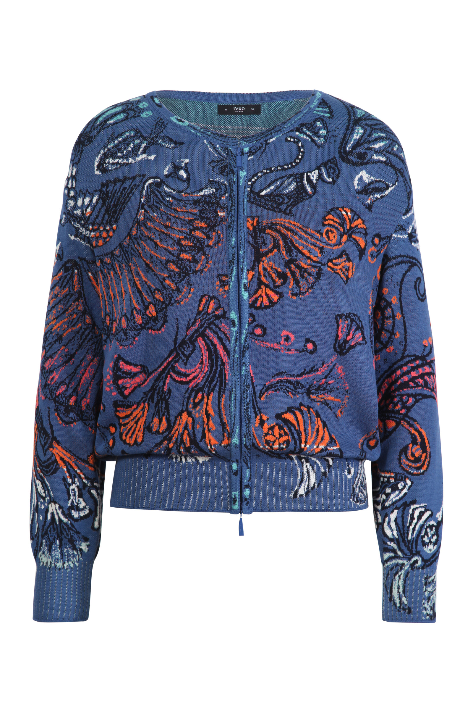 IVKO  Woman IVKO - Bomber Jacket Lotus Motif Stone Blue