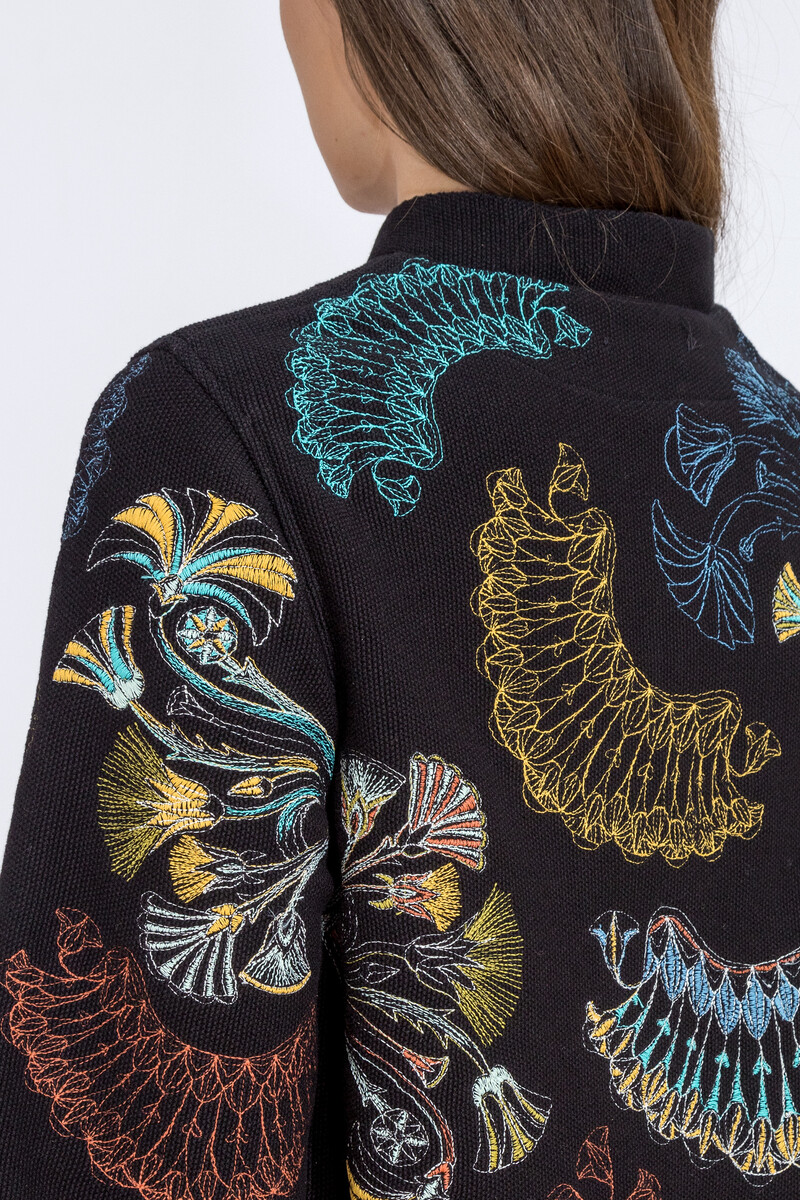 IVKO - Embroidery Jacket Lotus Motif Black