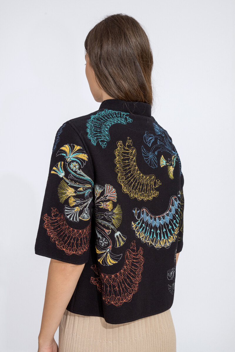 IVKO - Embroidery Jacket Lotus Motif Black