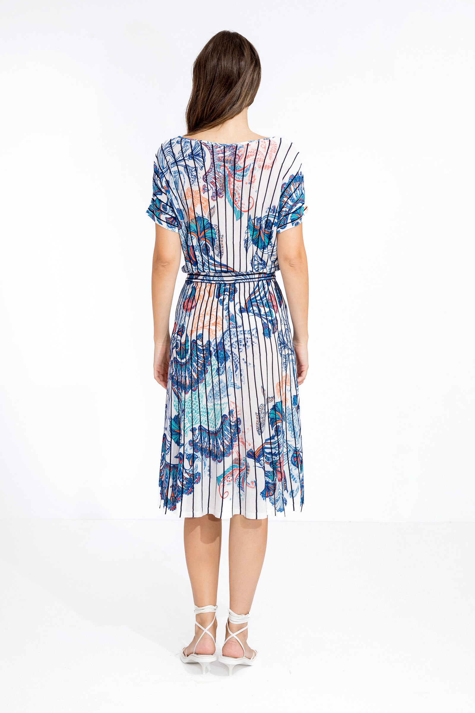 IVKO  Woman IVKO - Printed Dress Lotus Motif Stone Blue