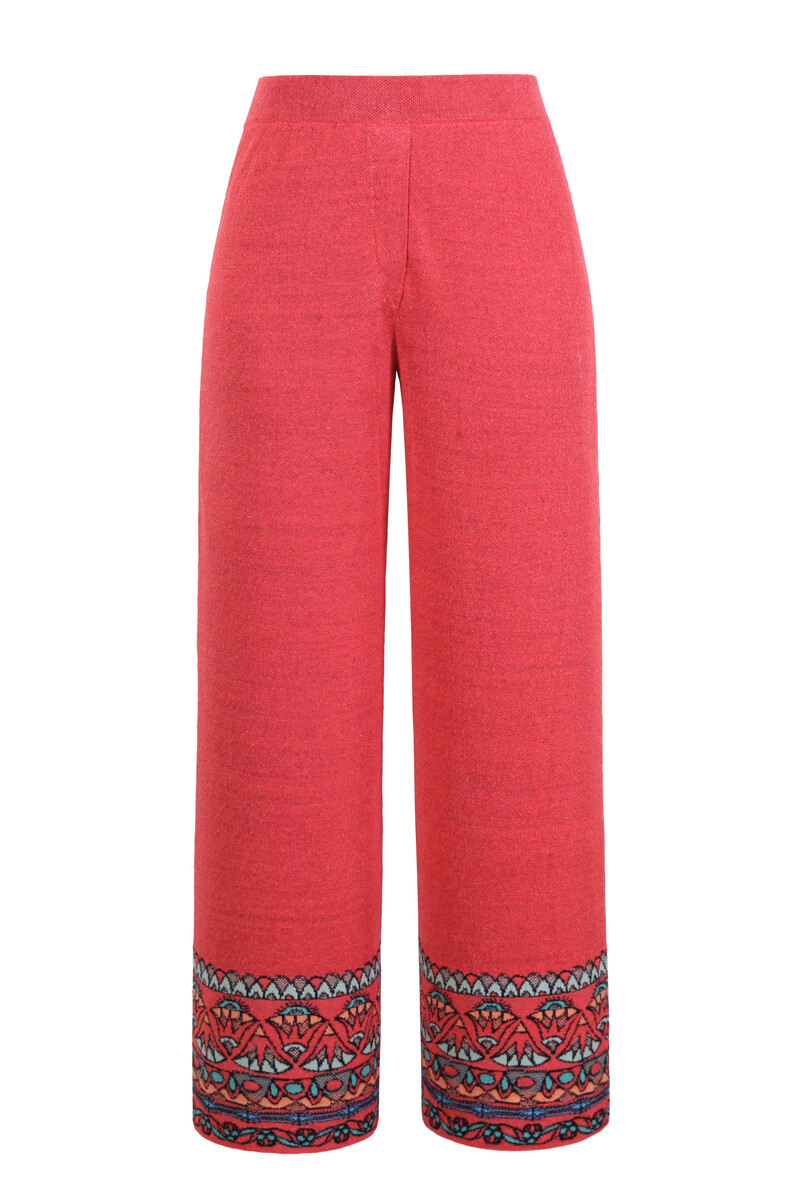 IVKO - Knitted Pants Papyrus Motif Red