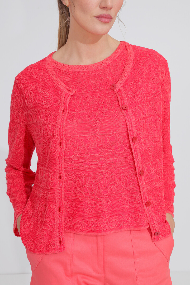 IVKO - Structure Cardigan Papyrus Motif Red