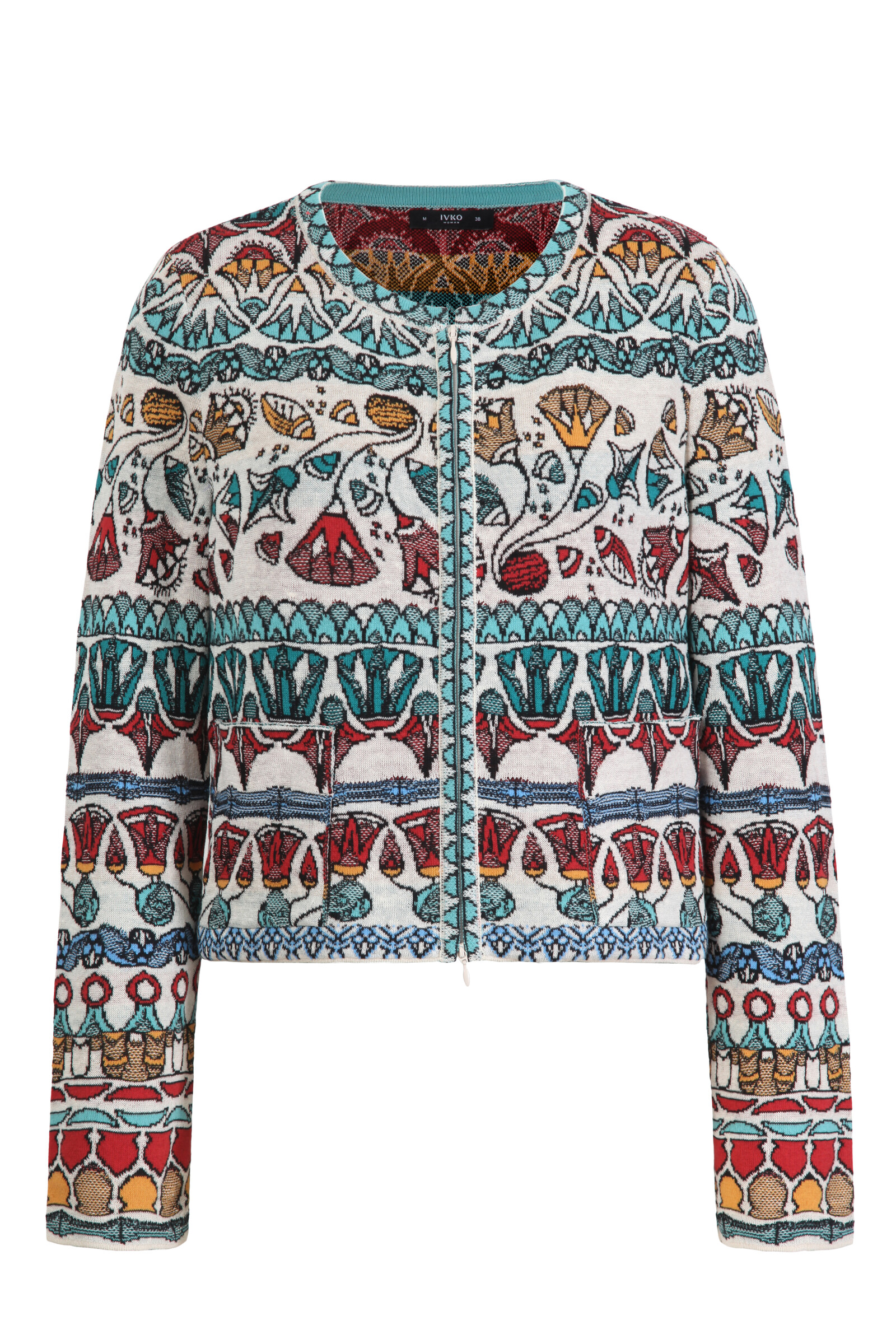 IVKO  Woman IVKO - Zip Cardigan Papyrus Motif Off-White