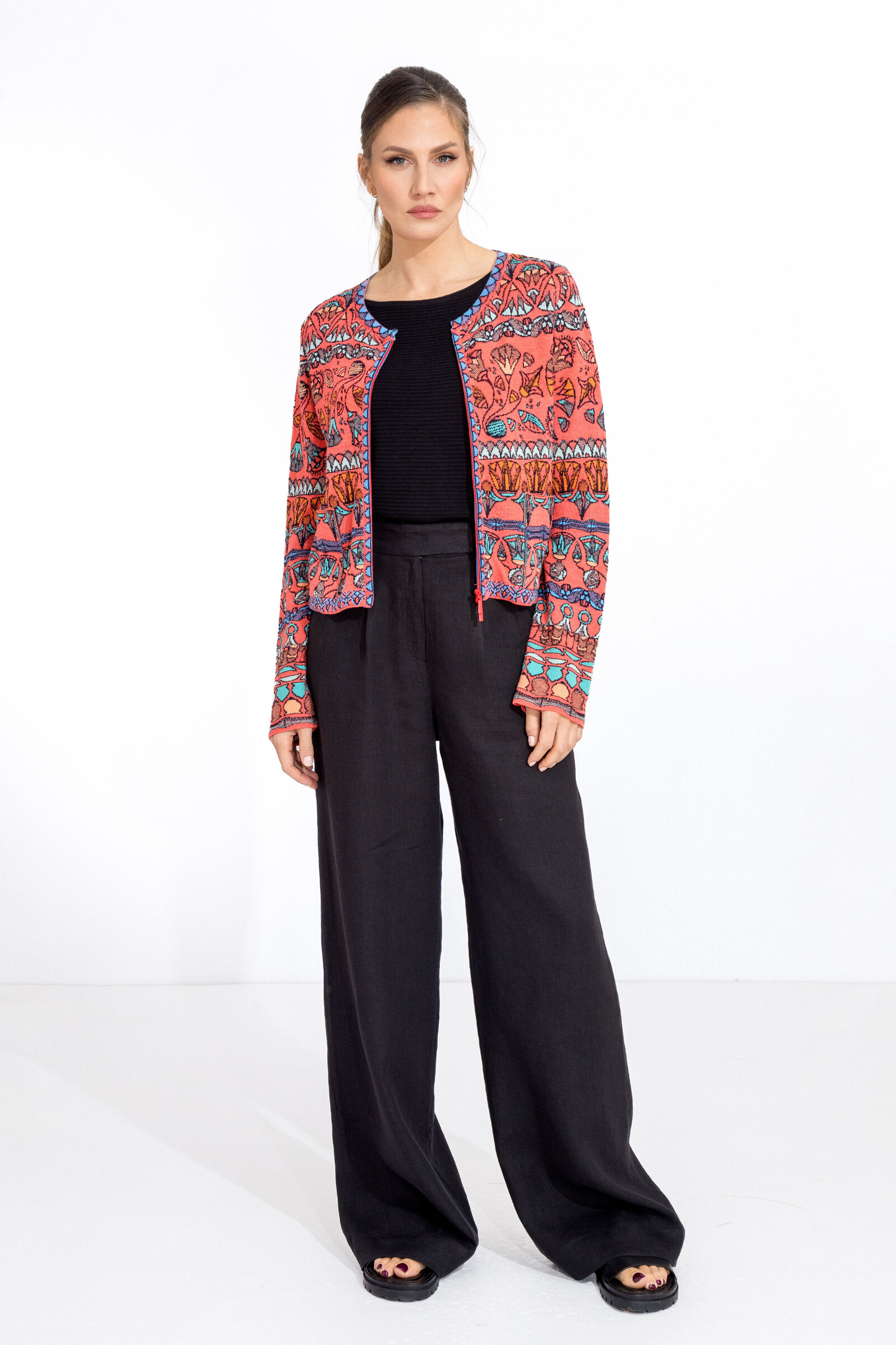 IVKO  Woman IVKO - Zip Cardigan Papyrus Motif Red