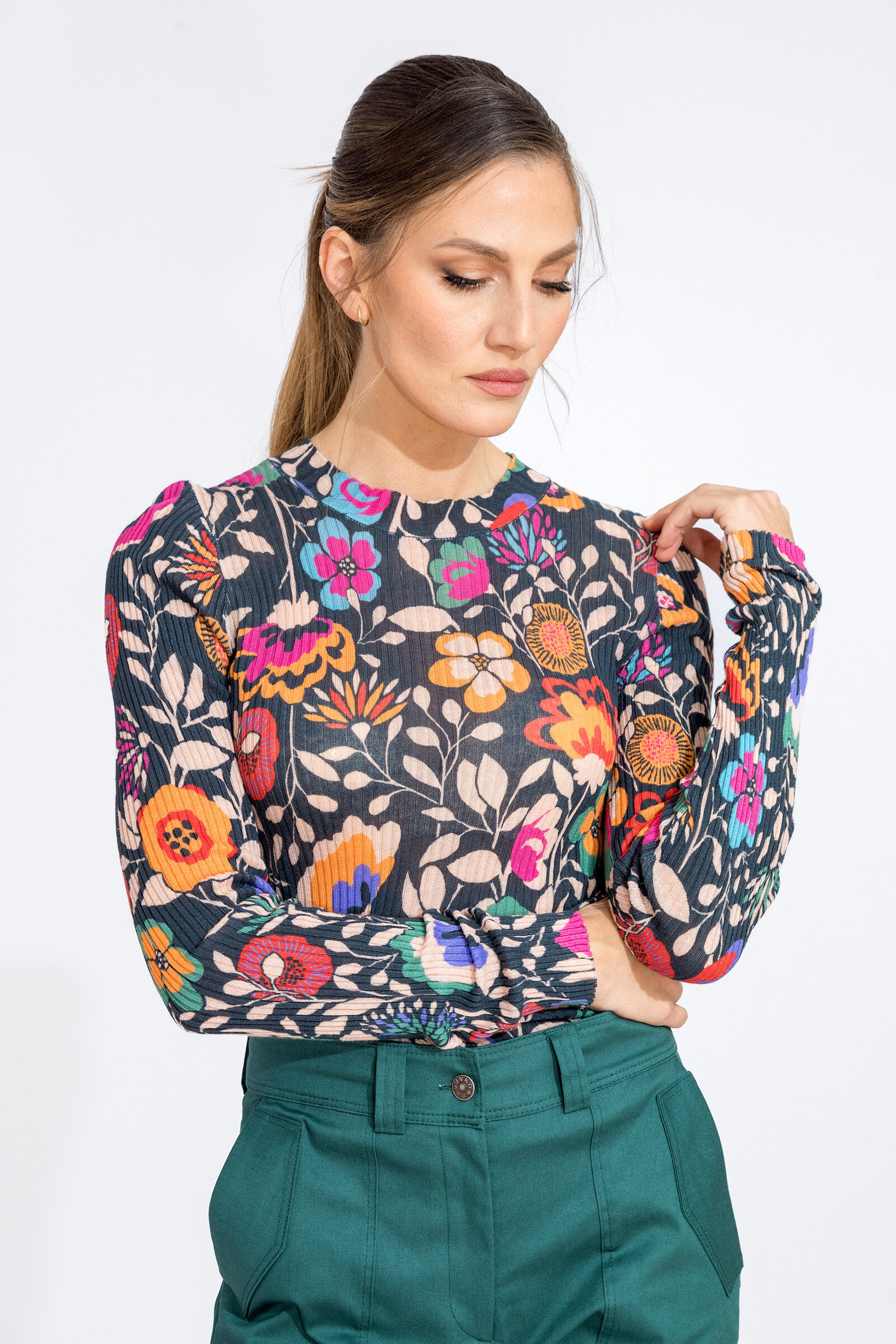 IVKO  Woman IVKO - Printed Pullover Floral Pattern Black