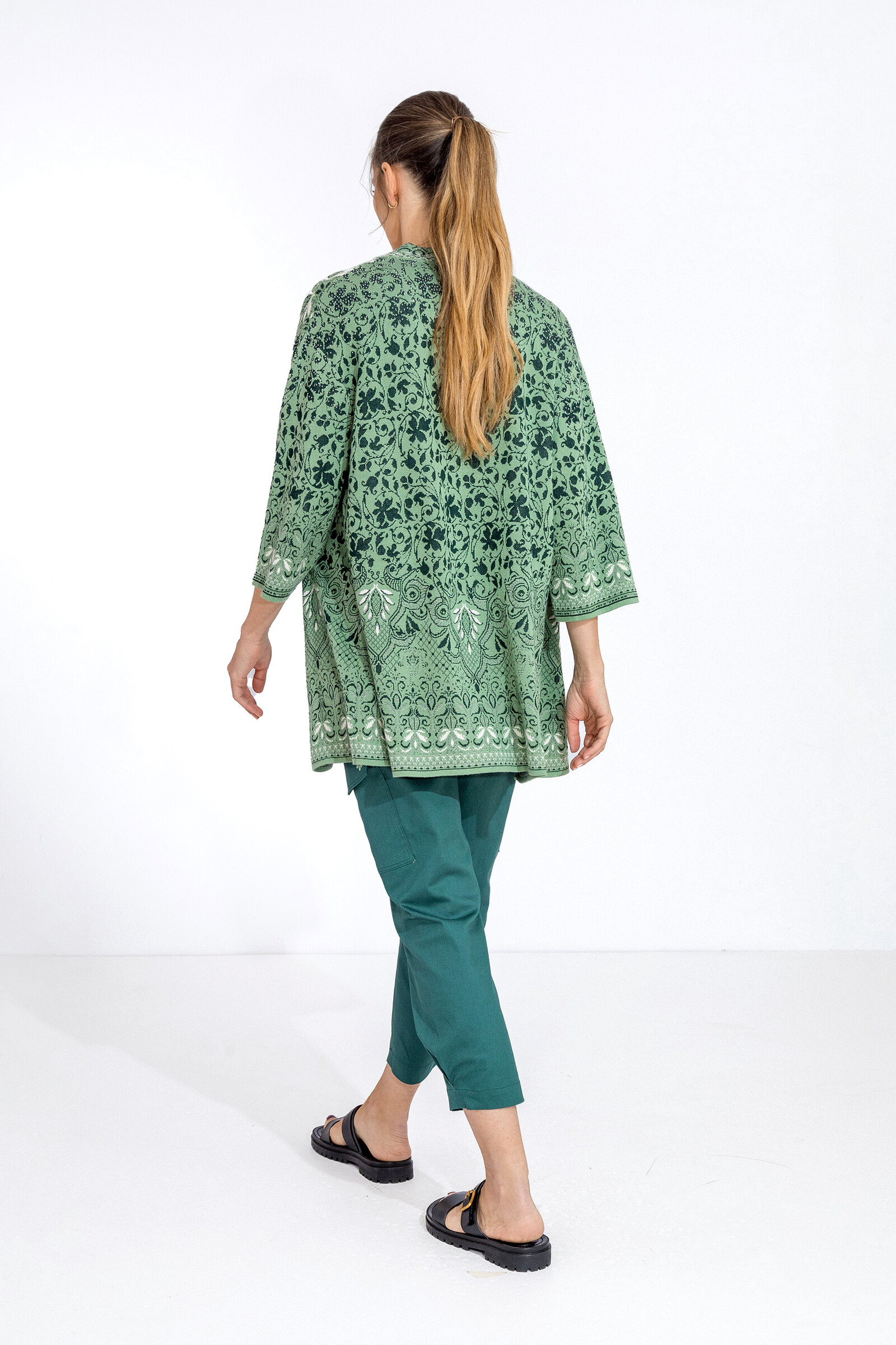 IVKO  Woman IVKO - V-Neck Cardigan Alhambra Pattern Pastel Green