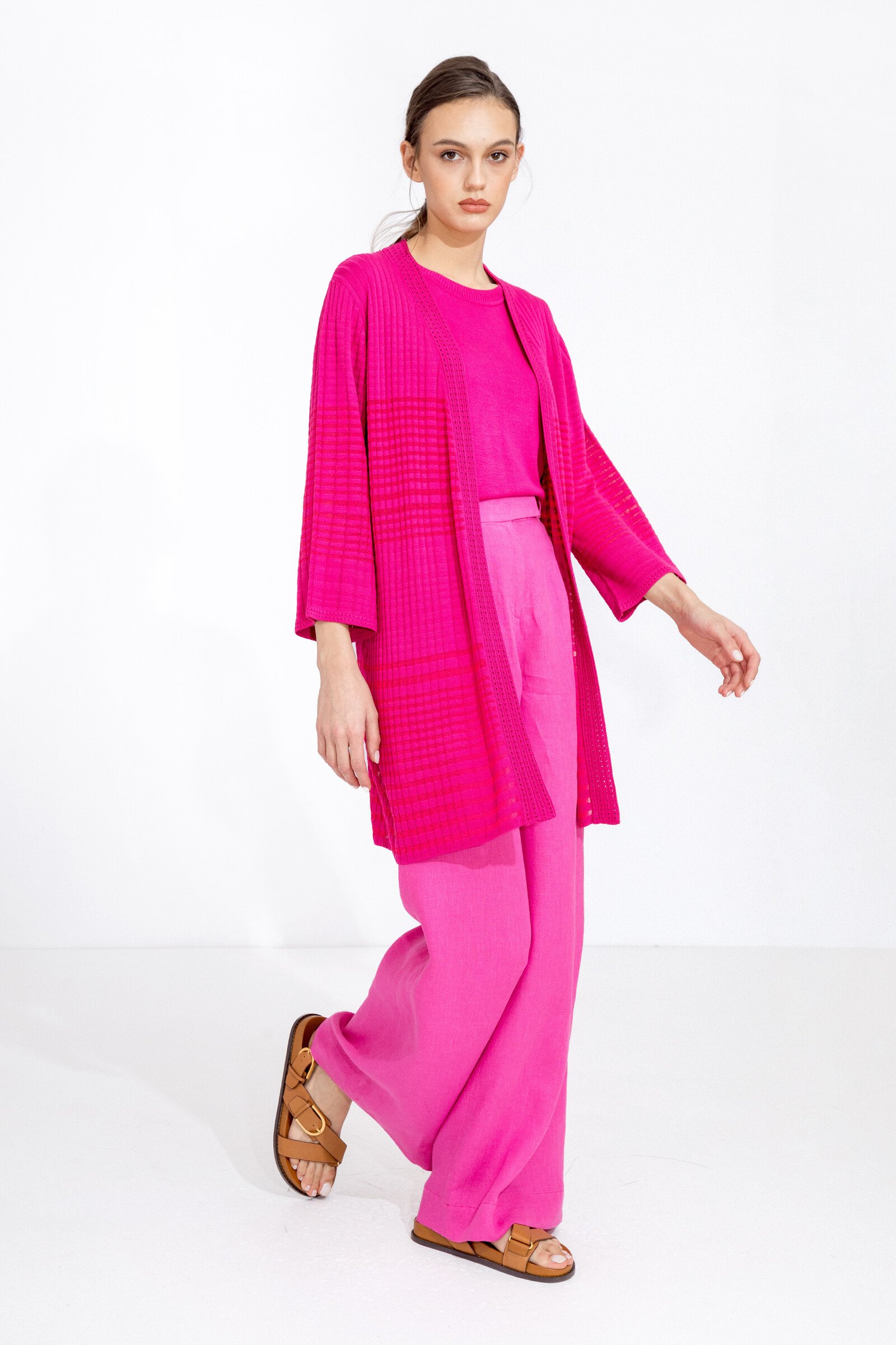 IVKO  Woman IVKO - Long Cardigan Structure Pattern Magenta